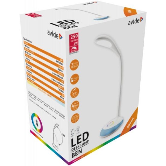 Επιτραπέζιο φωτιστικό LED Avide Ben RGB Λευκό 4W