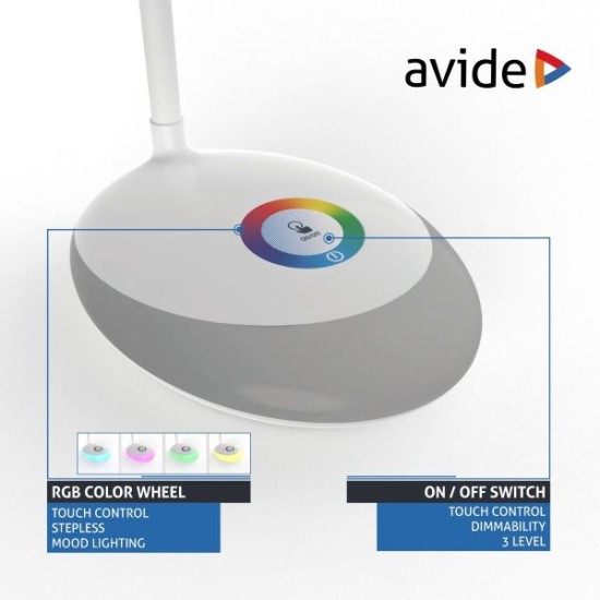 Επιτραπέζιο φωτιστικό LED Avide Ben RGB Λευκό 4W