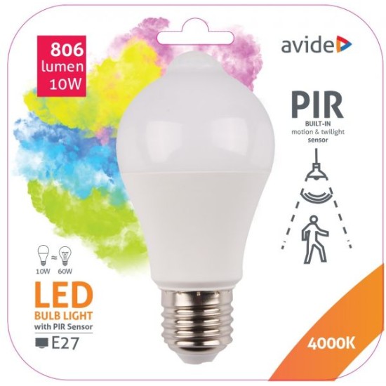 Avide Smart LED Globe A60 10W 4000K PIR SENSOR