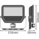 Osram FL PFM 4000 K SYM 100 S BK Στεγανός Προβολέας IP65 Ισχύος 50W με Αισθητήρα Κίνησης και Φυσικό Λευκό Φως